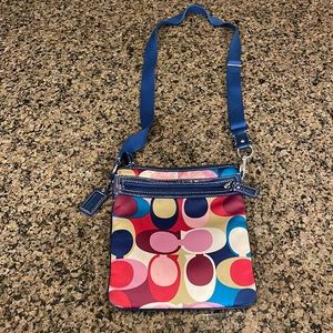 Coach- Multi- Color satin crossbody bag